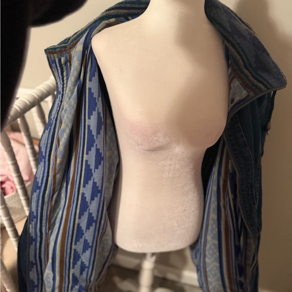 Vintage Current Seen Men’s Western Aztec Irreversible Denim Coat - Picture 6 of 12